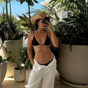 TJ Swim Sparkle Black Triangle Bikini Top + Bottom